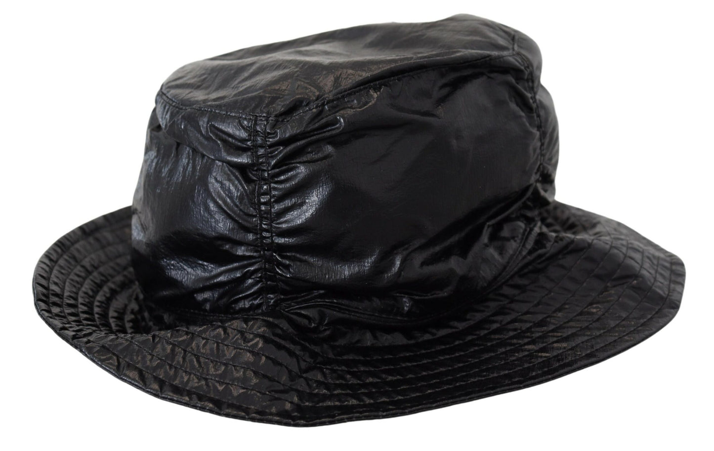 Chapeau bob en similicuir matelassé noir Dolce & Gabbana pour femme