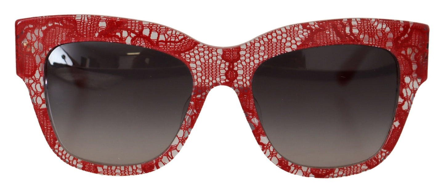 Dolce & Gabbana Red DG4231F Lace Acetate Rectangle Shades Sunglasses