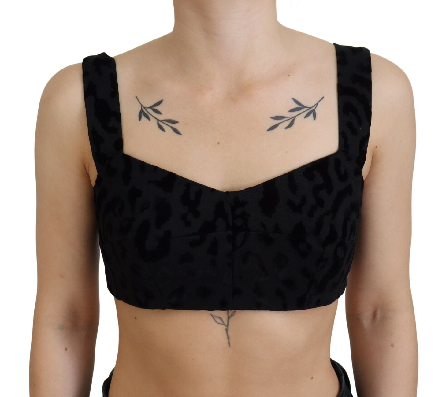 Dolce & Gabbana Haut corset court léopard noir
