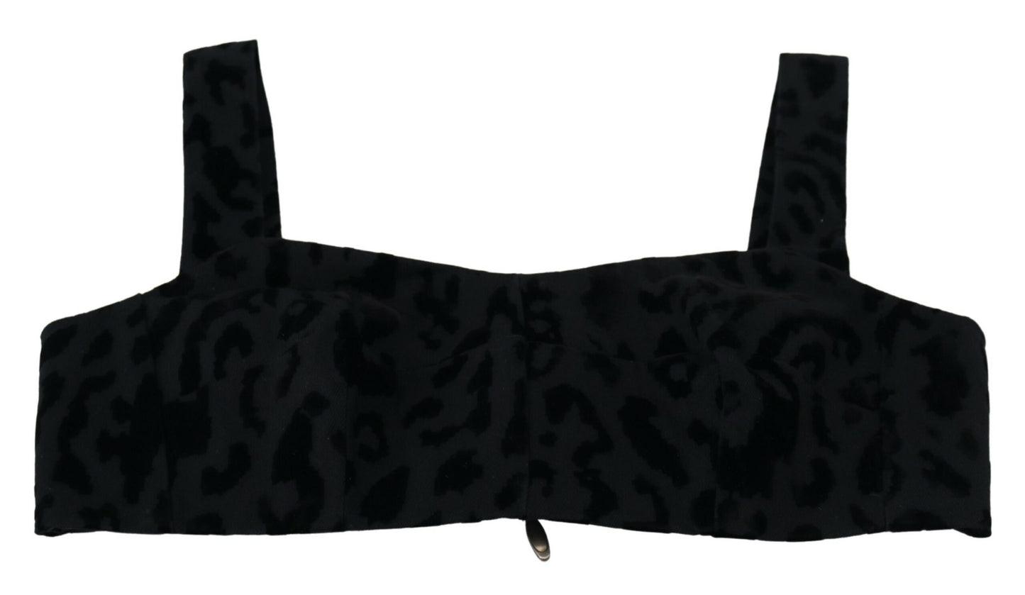 Dolce & Gabbana Haut corset court léopard noir