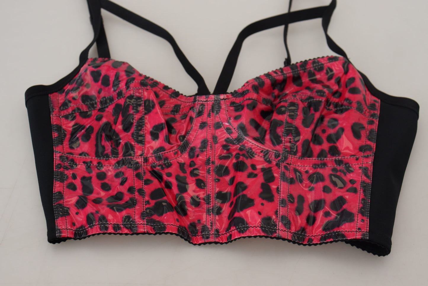 Dolce & Gabbana - Haut bustier court à imprimé léopard rose