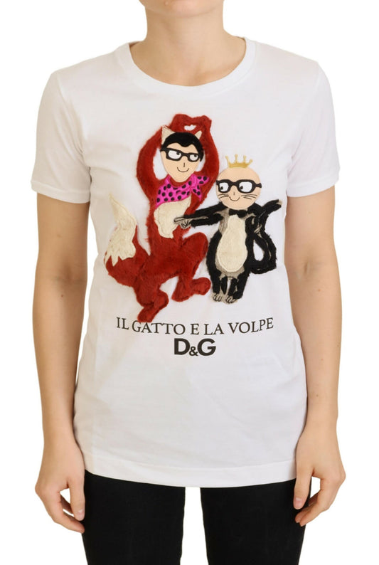 T-shirt Dolce & Gabbana blanc texturé à manches courtes