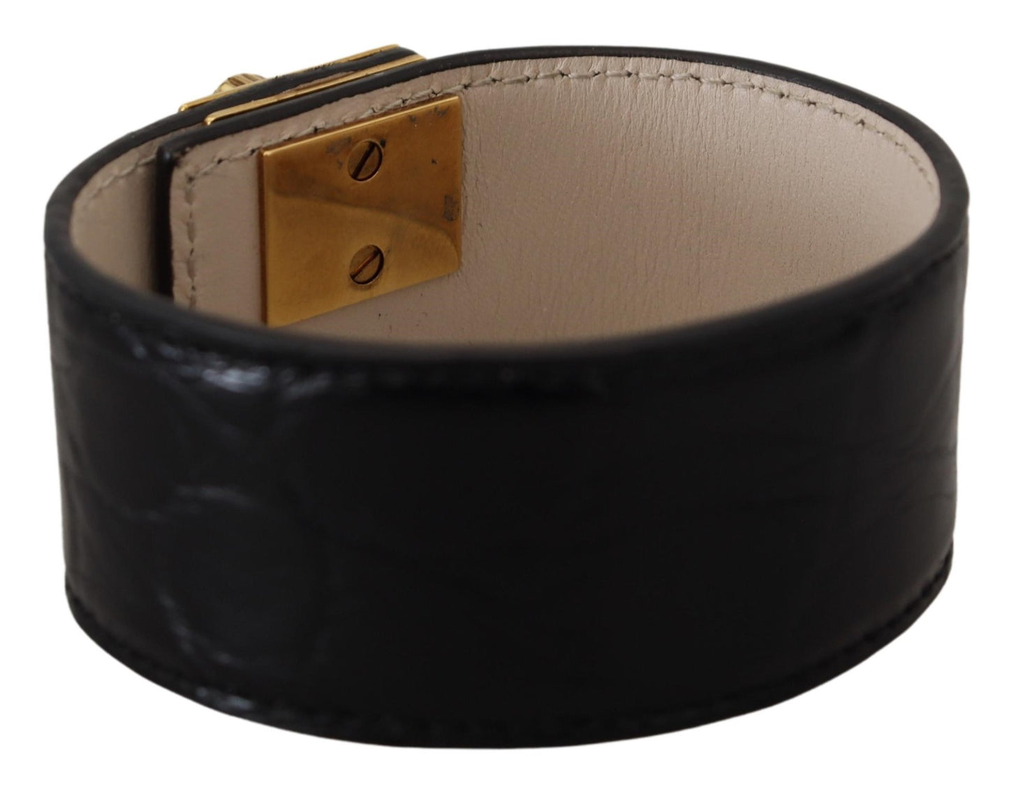 Bracelet porte-clés cœur DG en cuir Dauphine noir Dolce & Gabbana