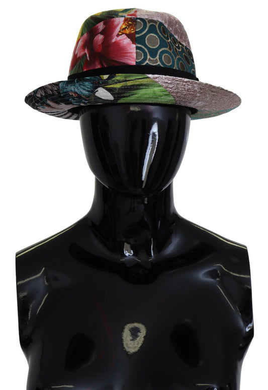 Chapeau Fedora à large bord pour femme Dolce & Gabbana en patchwork multicolore