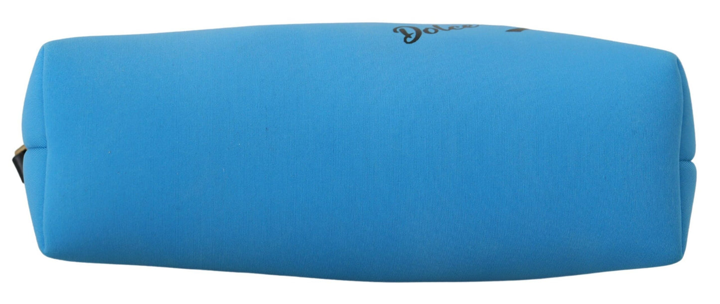 Trousse de toilette à imprimé léopard Dolce & Gabbana avec pochette à logo bleu