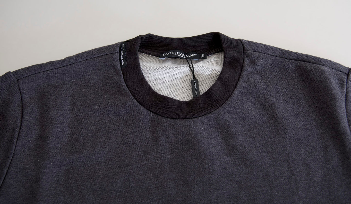 Pull ras du cou en coton gris foncé Dolce & Gabbana