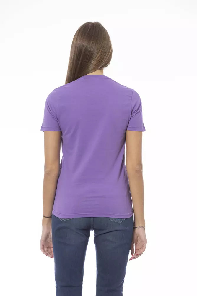 Baldinini Trend Purple Cotton T-Shirt