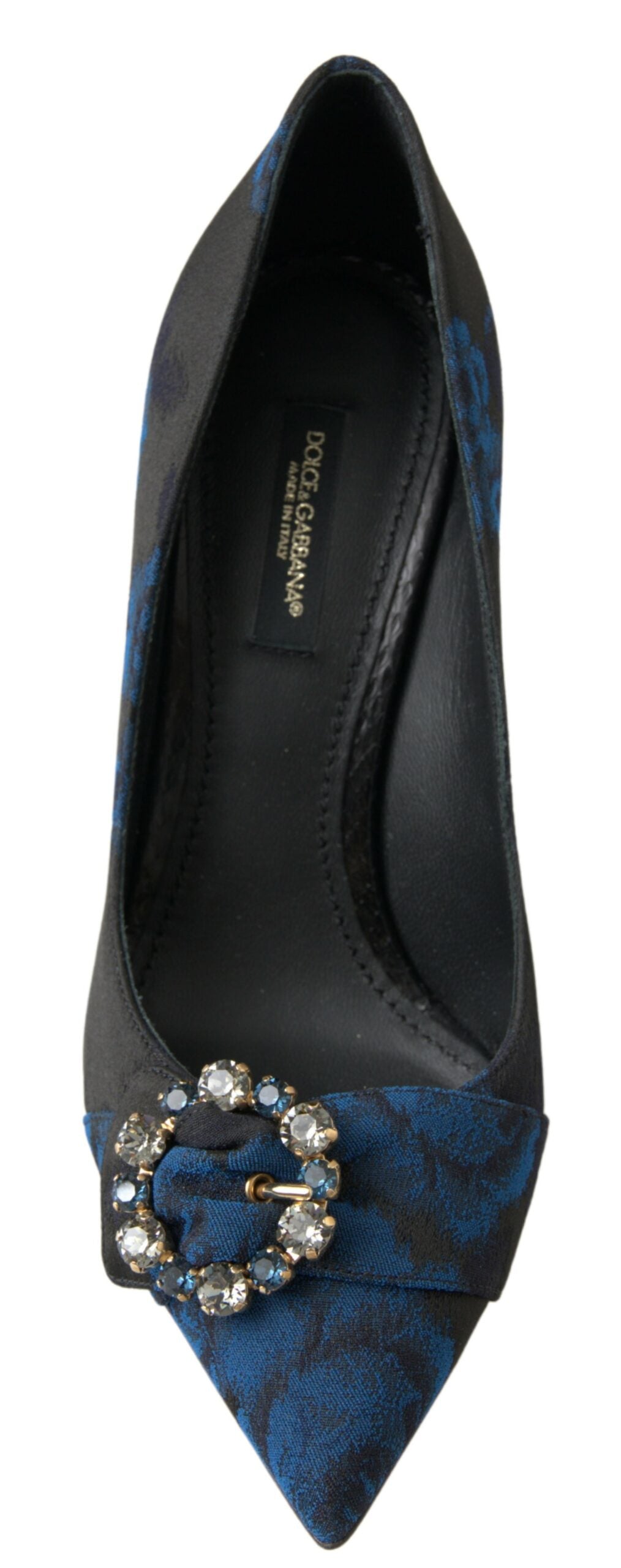 Escarpins Dolce & Gabbana à fleurs bleues et cristaux Ayers