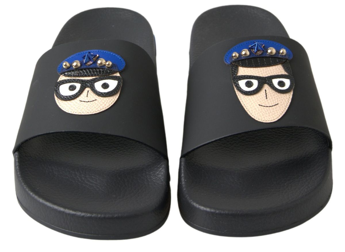 Sandales noires Dolce & Gabbana Beach Saint Barth Shoes