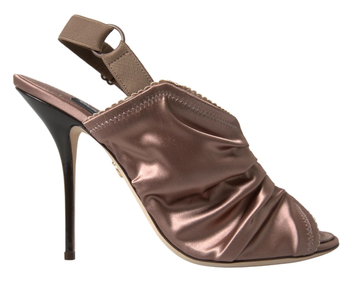 Dolce & Gabbana Escarpins à talons aiguilles style corset marron clair avec bride arrière