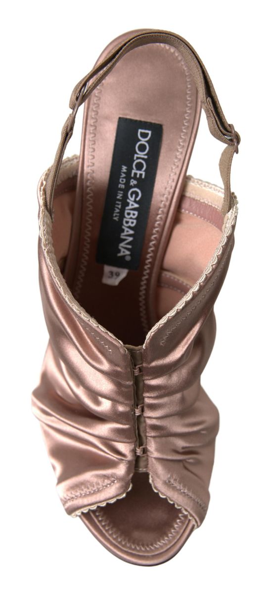 Dolce & Gabbana Escarpins à talons aiguilles style corset marron clair avec bride arrière