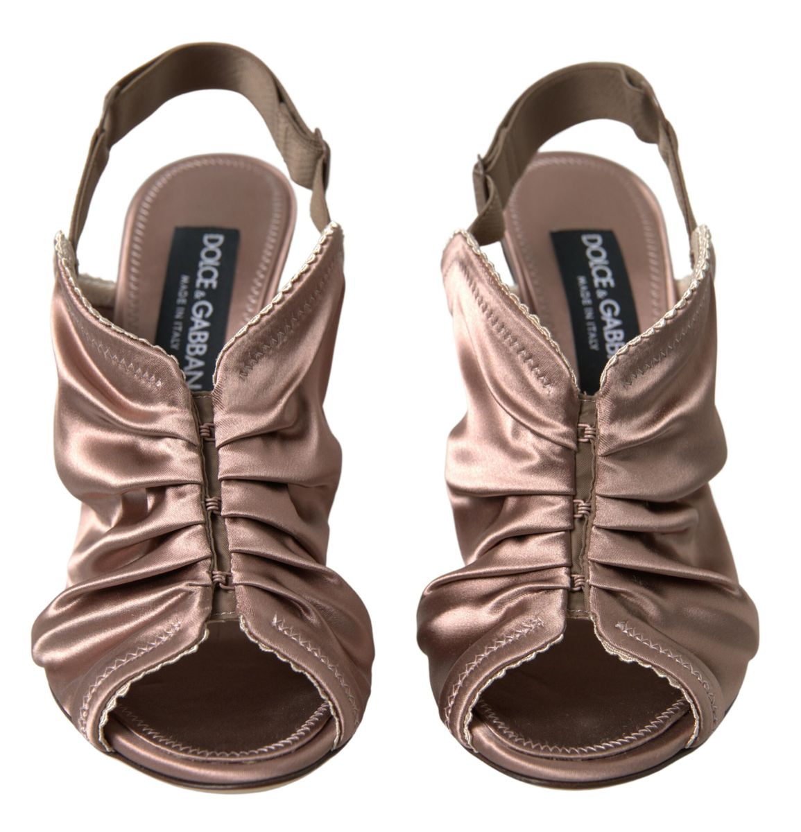 Dolce & Gabbana Escarpins à talons aiguilles style corset marron clair avec bride arrière