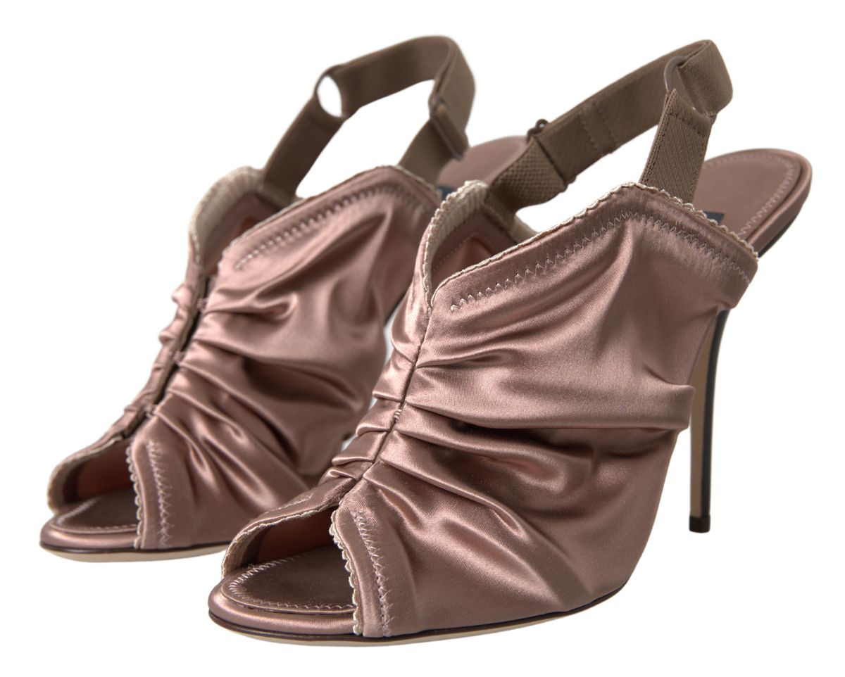 Dolce & Gabbana Escarpins à talons aiguilles style corset marron clair avec bride arrière