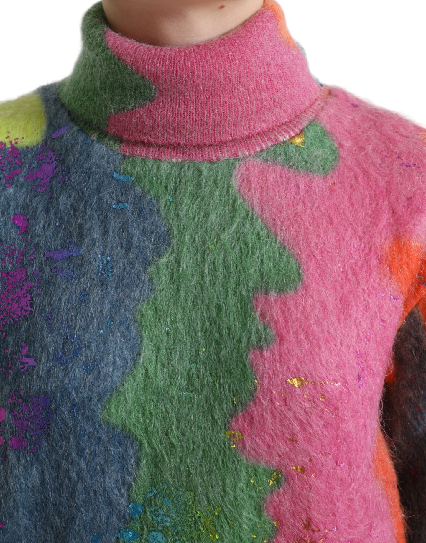 Pull à col roulé en mohair multicolore Dolce & Gabbana