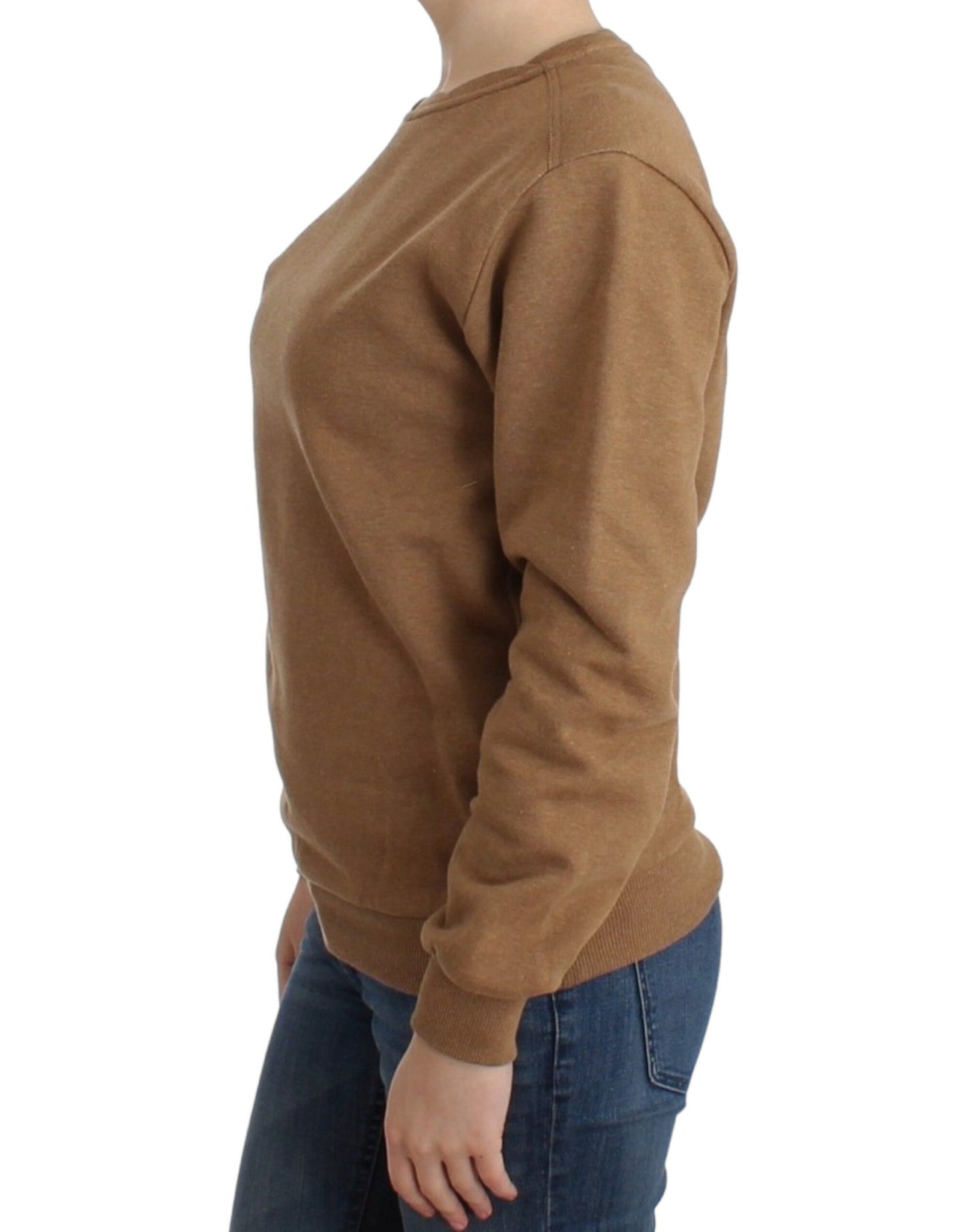 Pull ras du cou en coton marron John Galliano