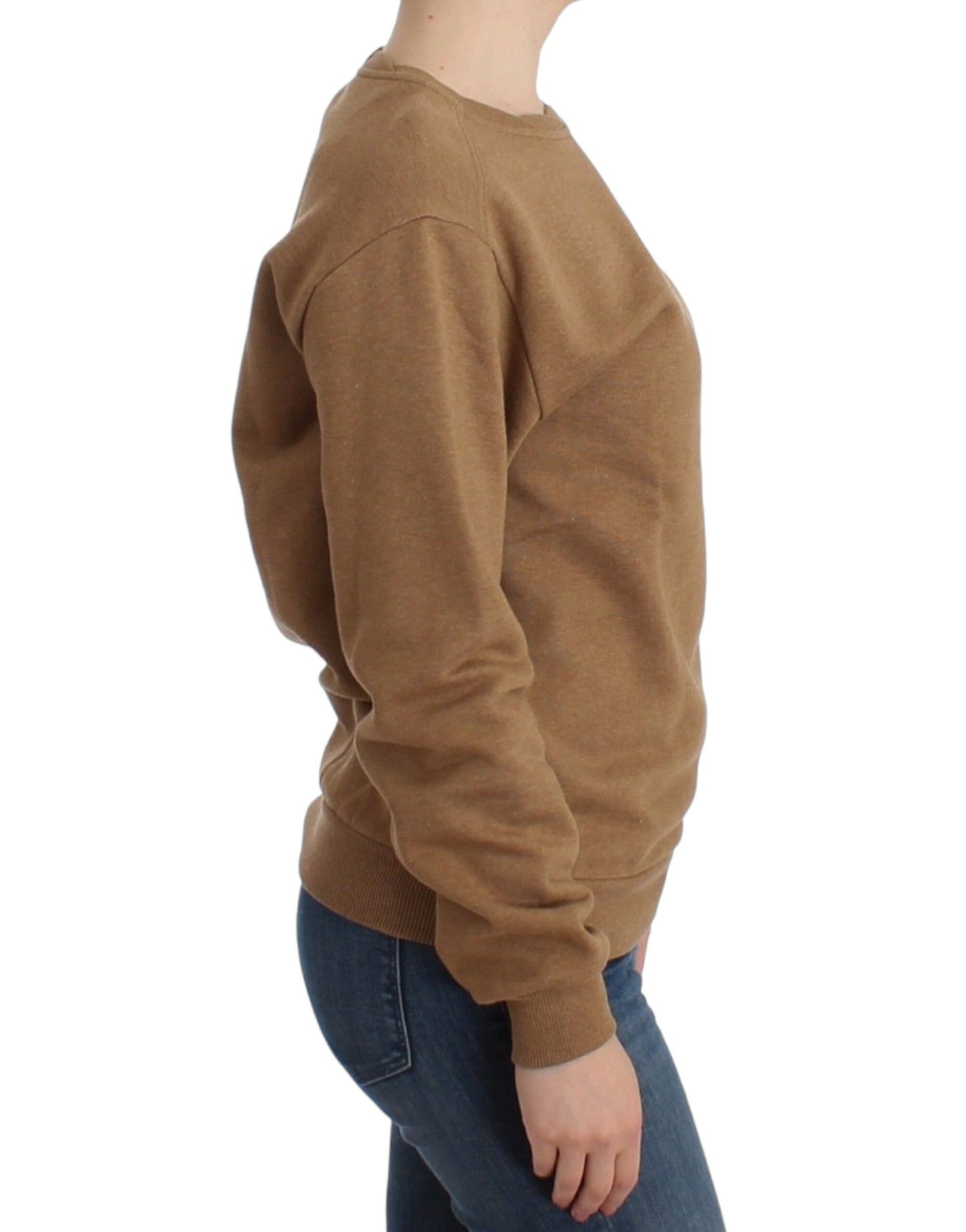 Pull ras du cou en coton marron John Galliano