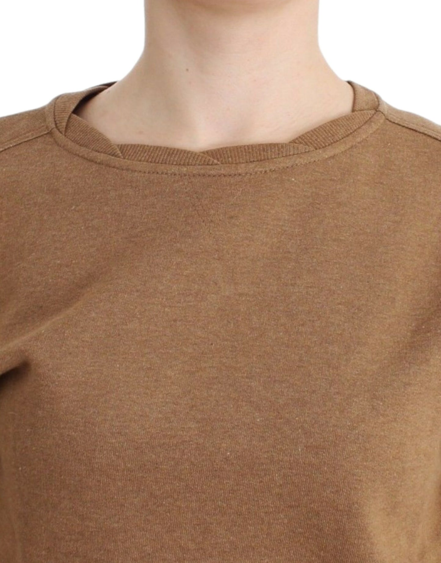 Pull ras du cou en coton marron John Galliano