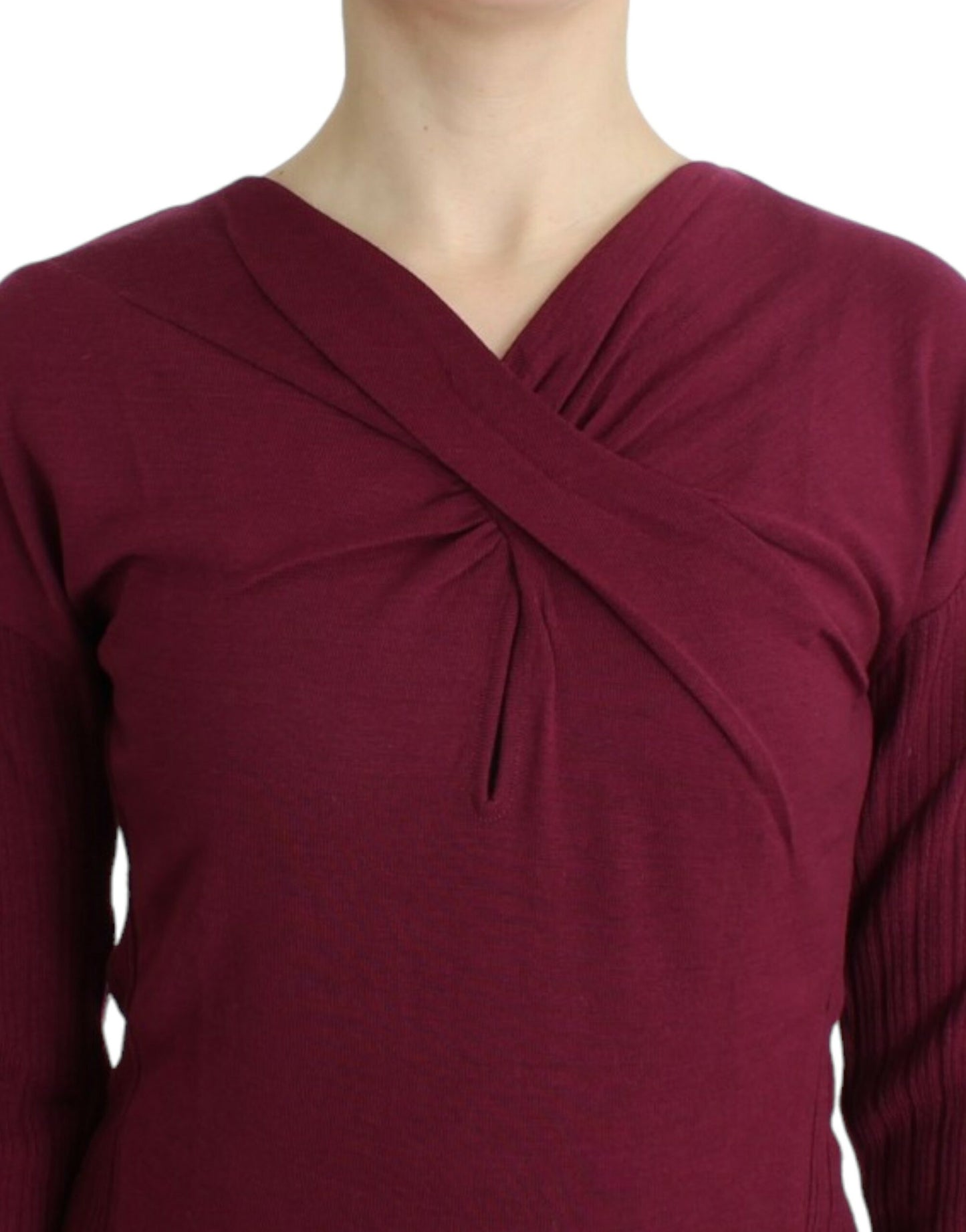 Pull en laine tricoté violet Horses