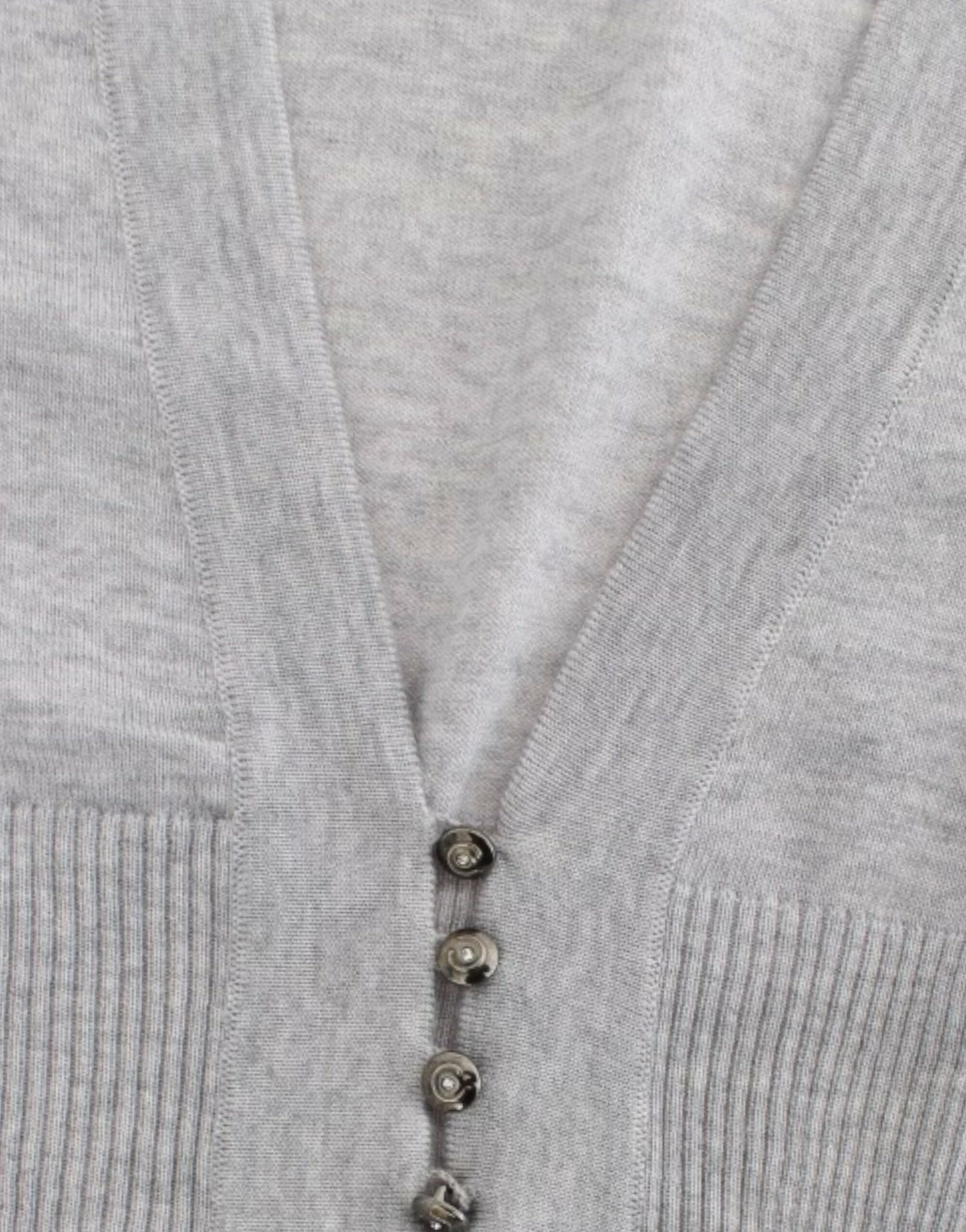 Cardigan court en laine grise Cavalli