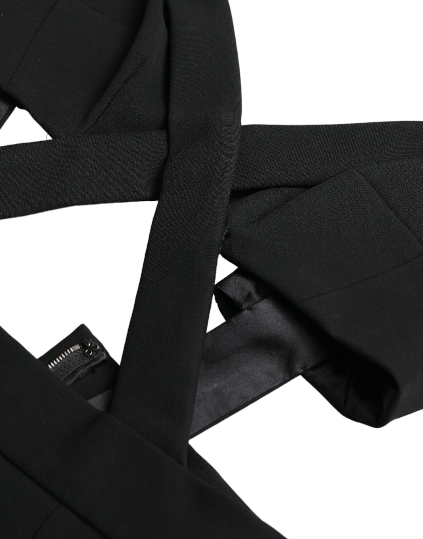 Robe mi-longue moulante noire sans manches à découpes Dolce & Gabbana