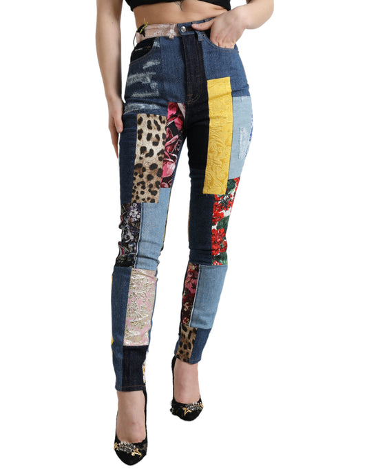Jean skinny en denim GRACE multicolore patchwork Dolce & Gabbana