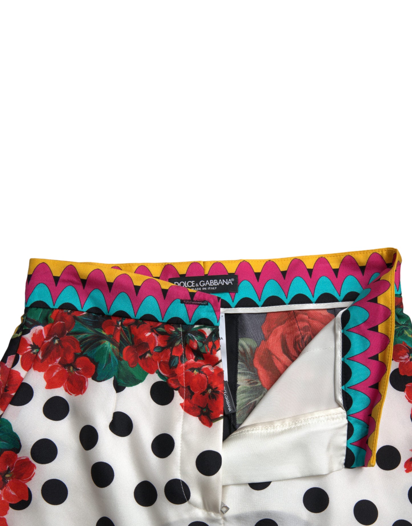 Short chaud à pois et fleurs multicolores Dolce & Gabbana