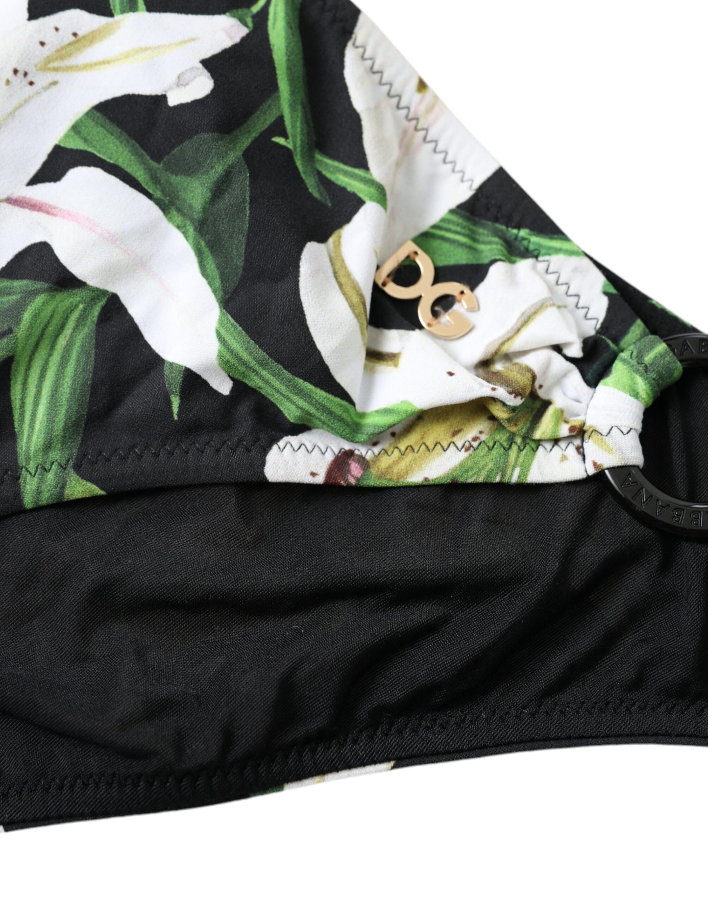 Bas de maillot de bain Dolce & Gabbana imprimé lys noir