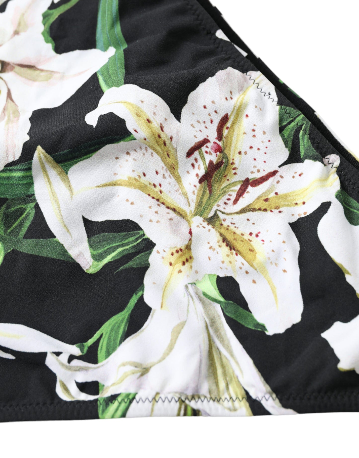 Bas de maillot de bain Dolce & Gabbana imprimé lys noir