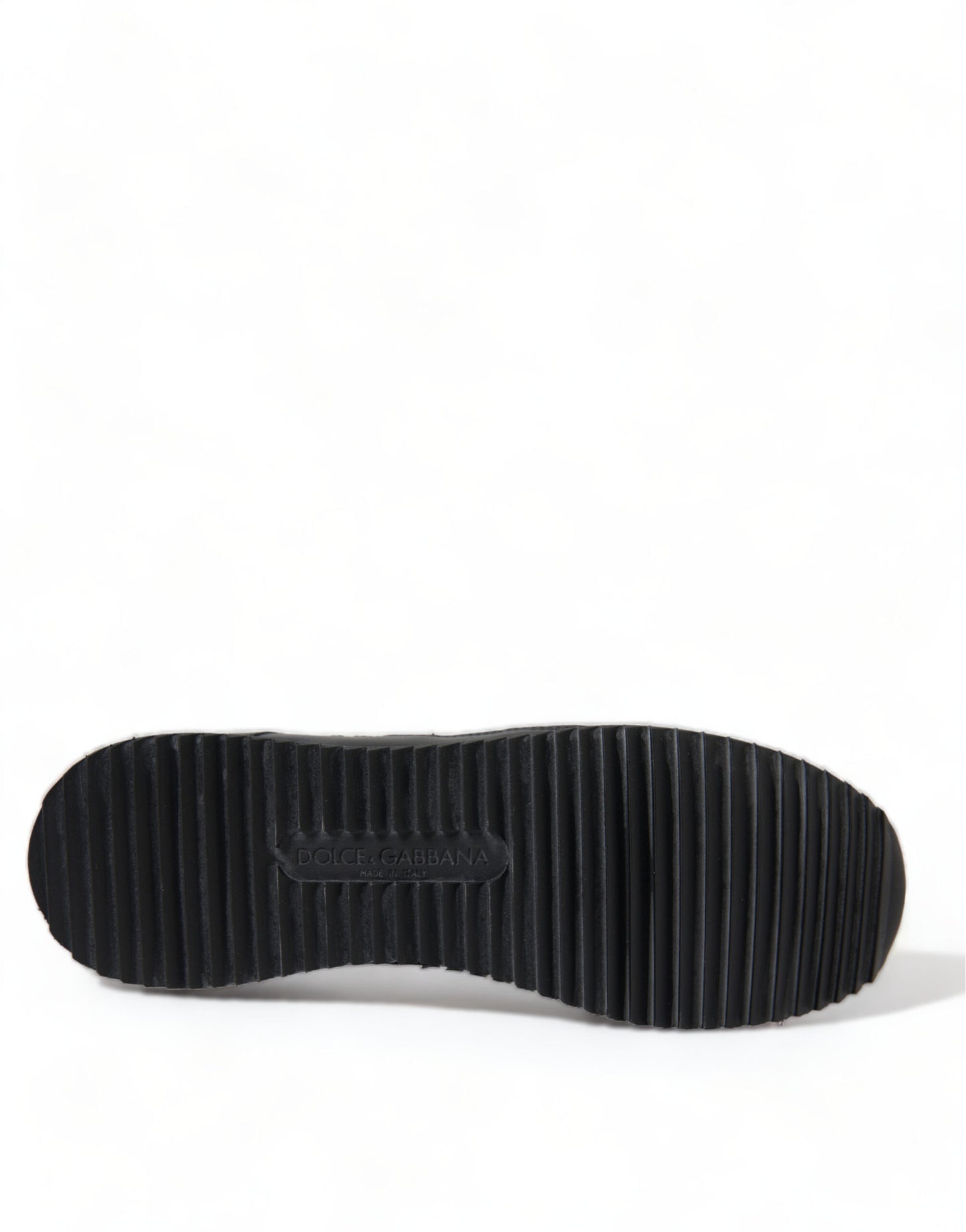 Baskets en cuir à lacets fleuris noires Dolce & Gabbana