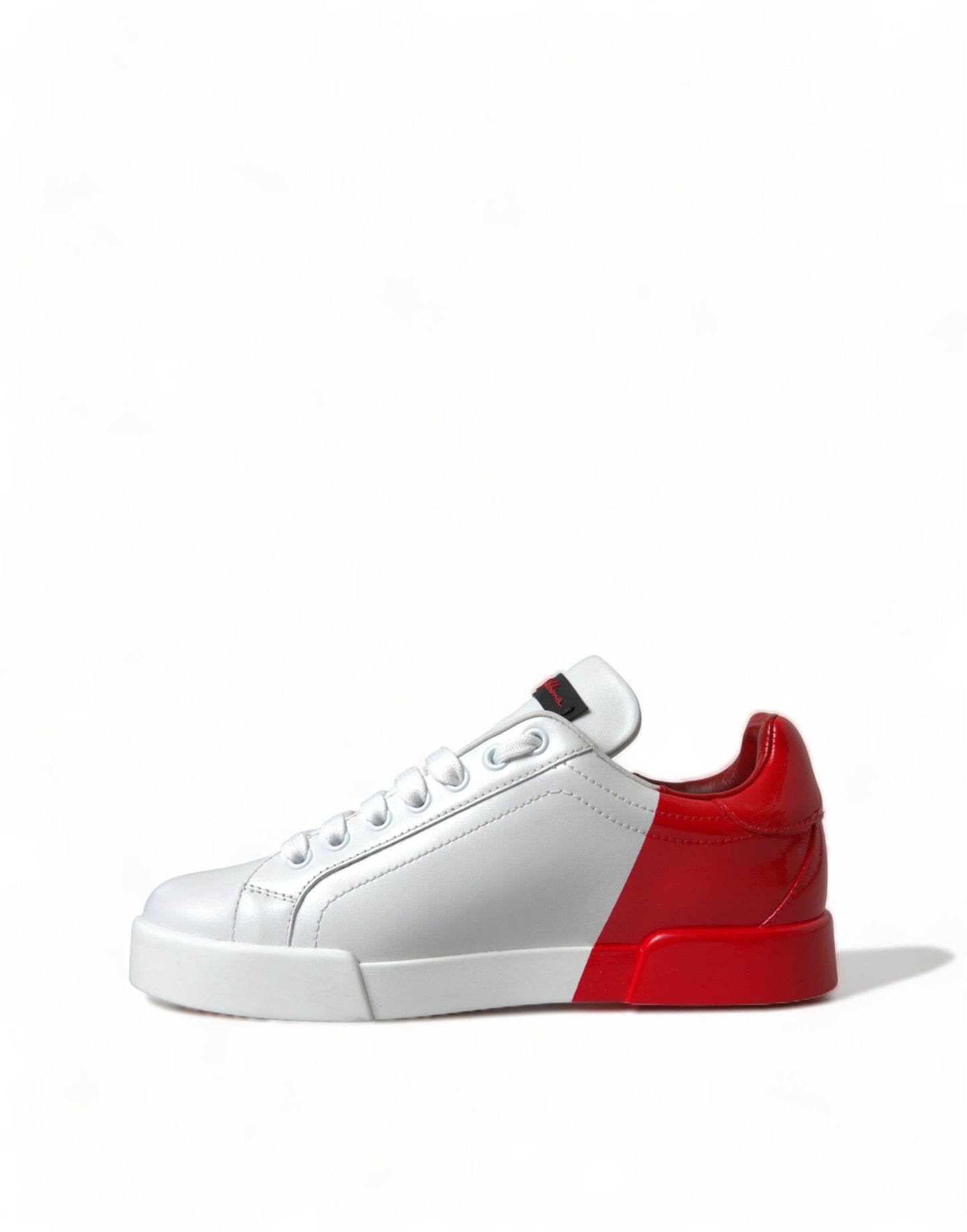 Dolce & Gabbana Weiß Rot Schnürschuhe Damen Low Top Sneakers