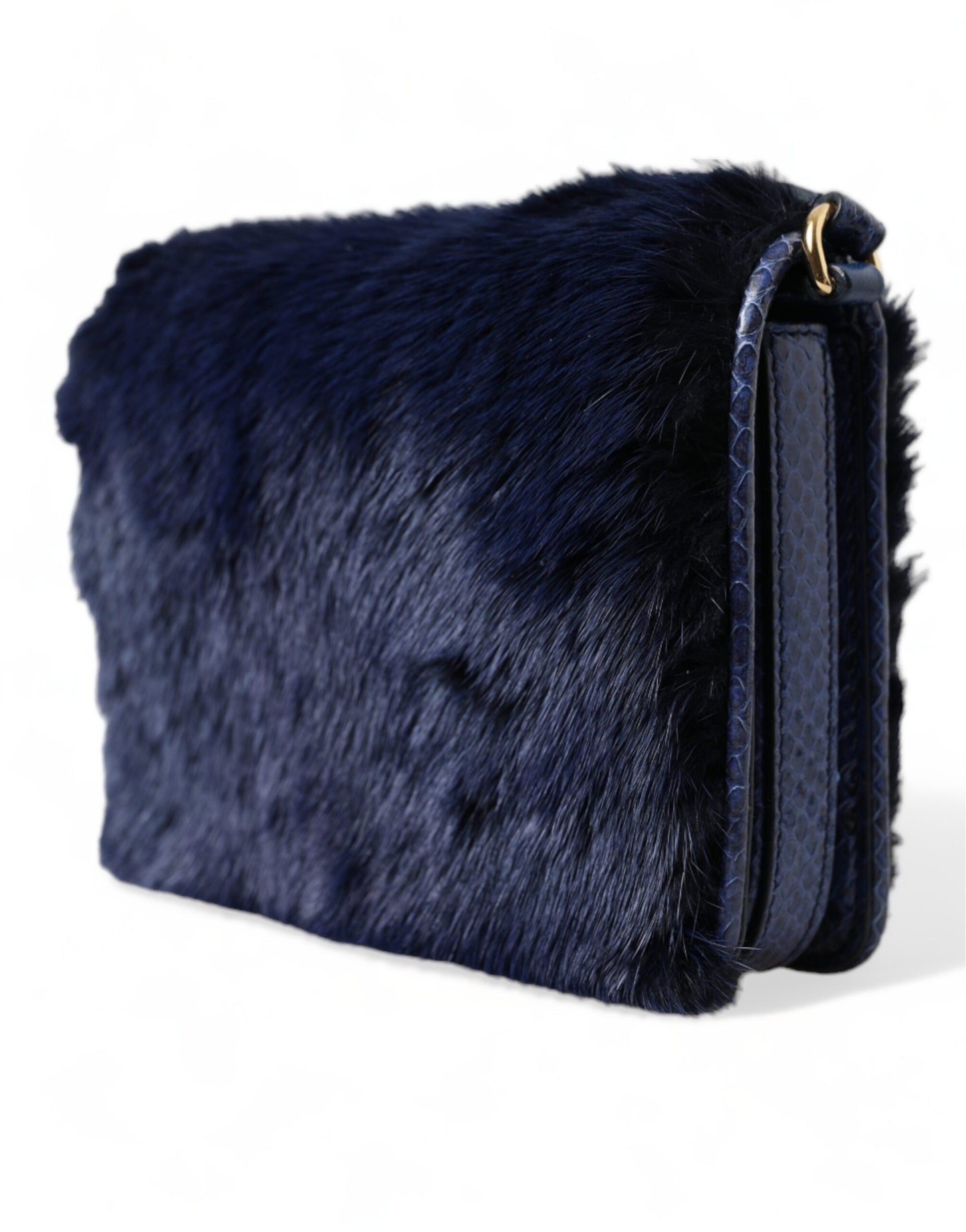 Sac à bandoulière Dolce & Gabbana en fourrure Ayers Lily Twist bleu foncé