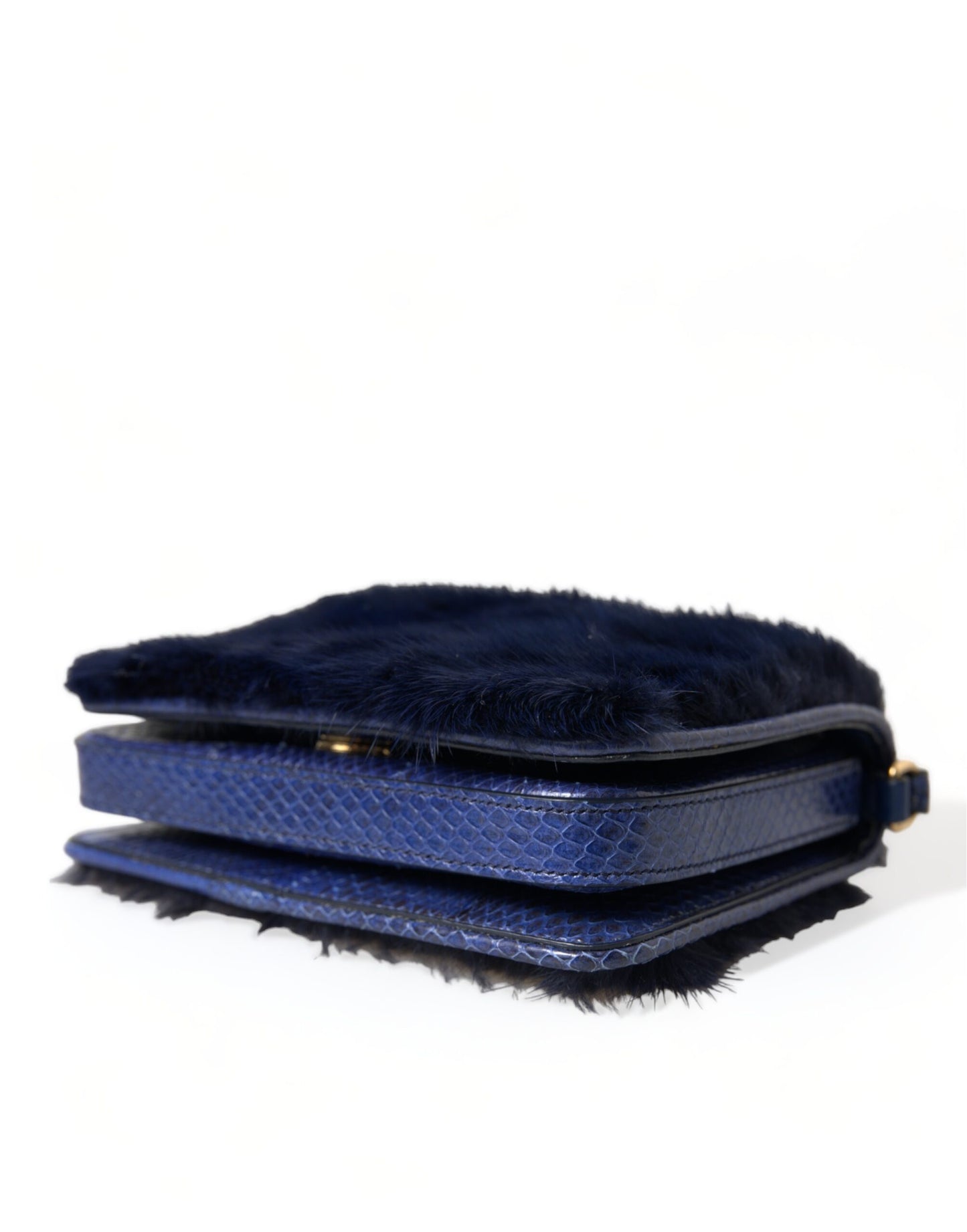 Sac à bandoulière Dolce & Gabbana en fourrure Ayers Lily Twist bleu foncé