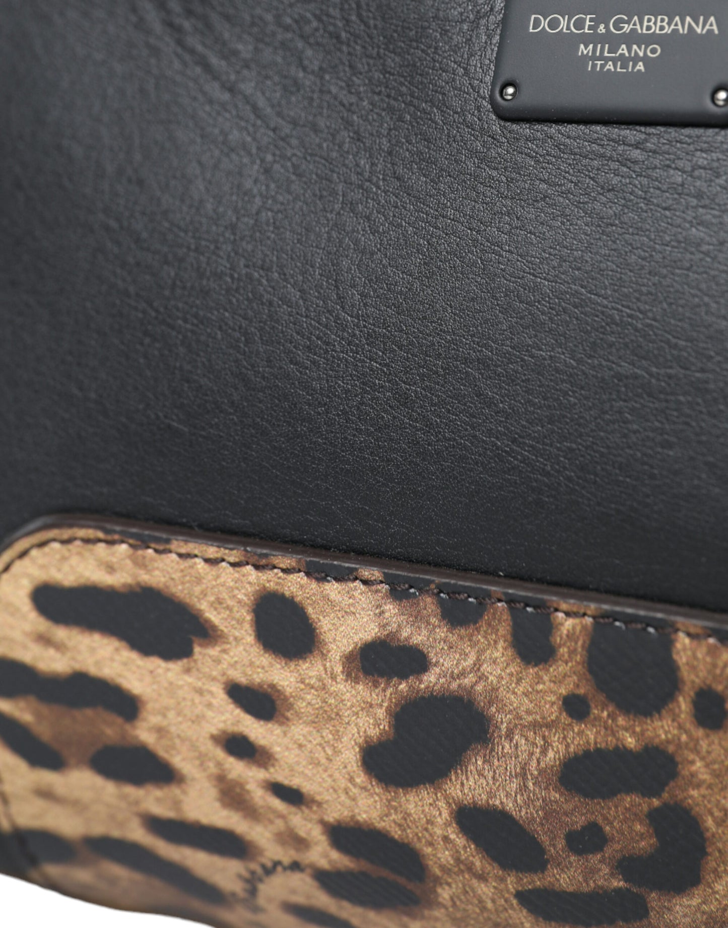Sac banane Dolce & Gabbana en cuir exotique noir avec logo et ceinture