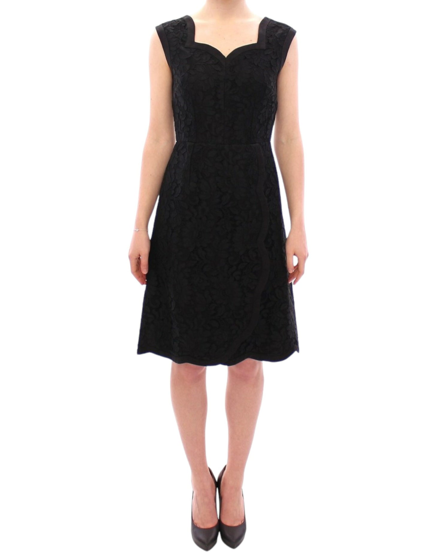 Robe de défilé Sicile en dentelle florale noire Dolce & Gabbana