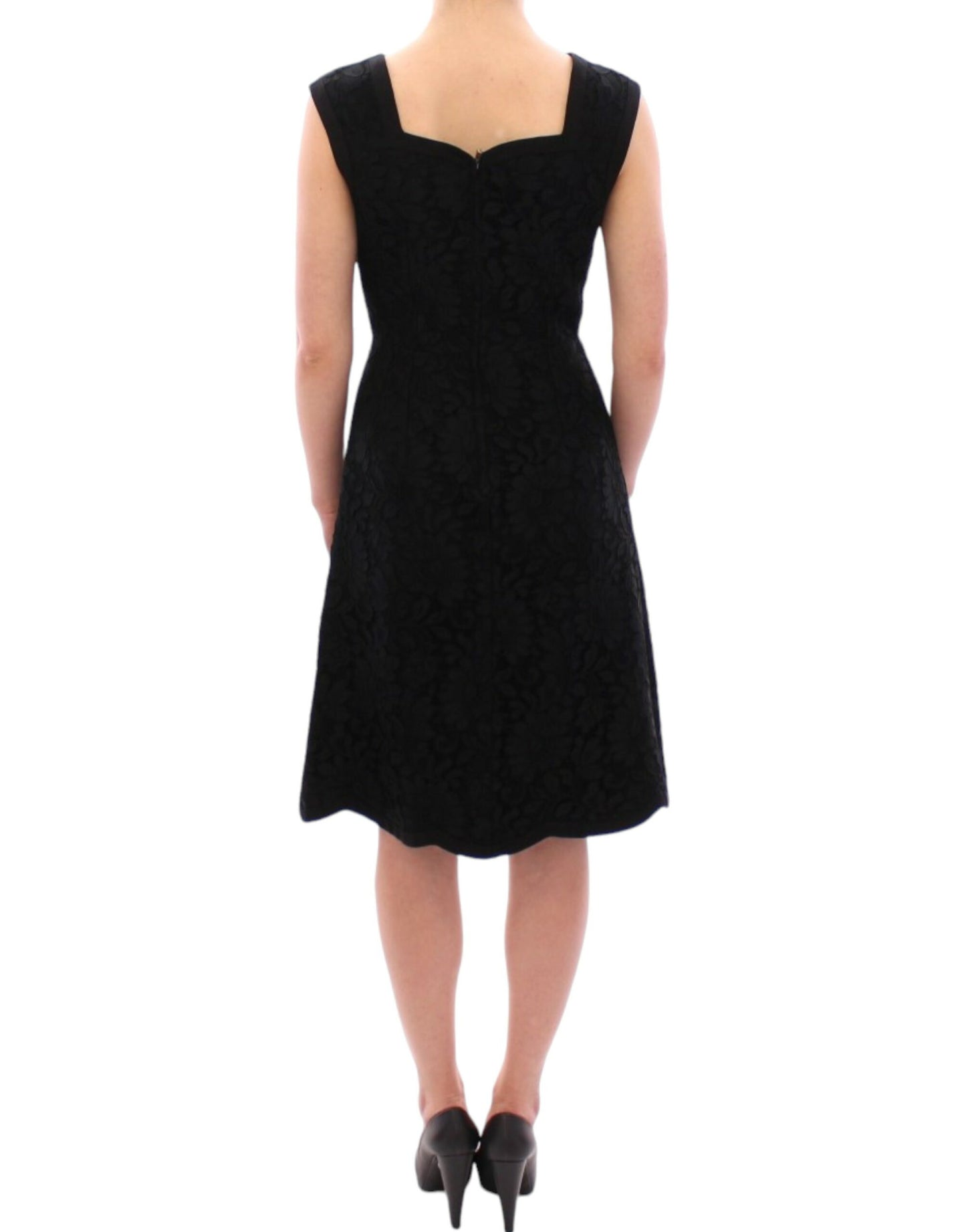 Robe de défilé Sicile en dentelle florale noire Dolce & Gabbana