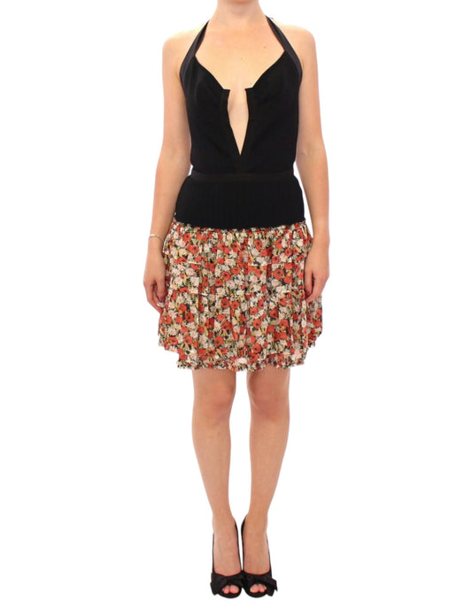 Dolce & Gabbana – Mehrfarbiges Neckholder-Kleid mit Blumenmuster
