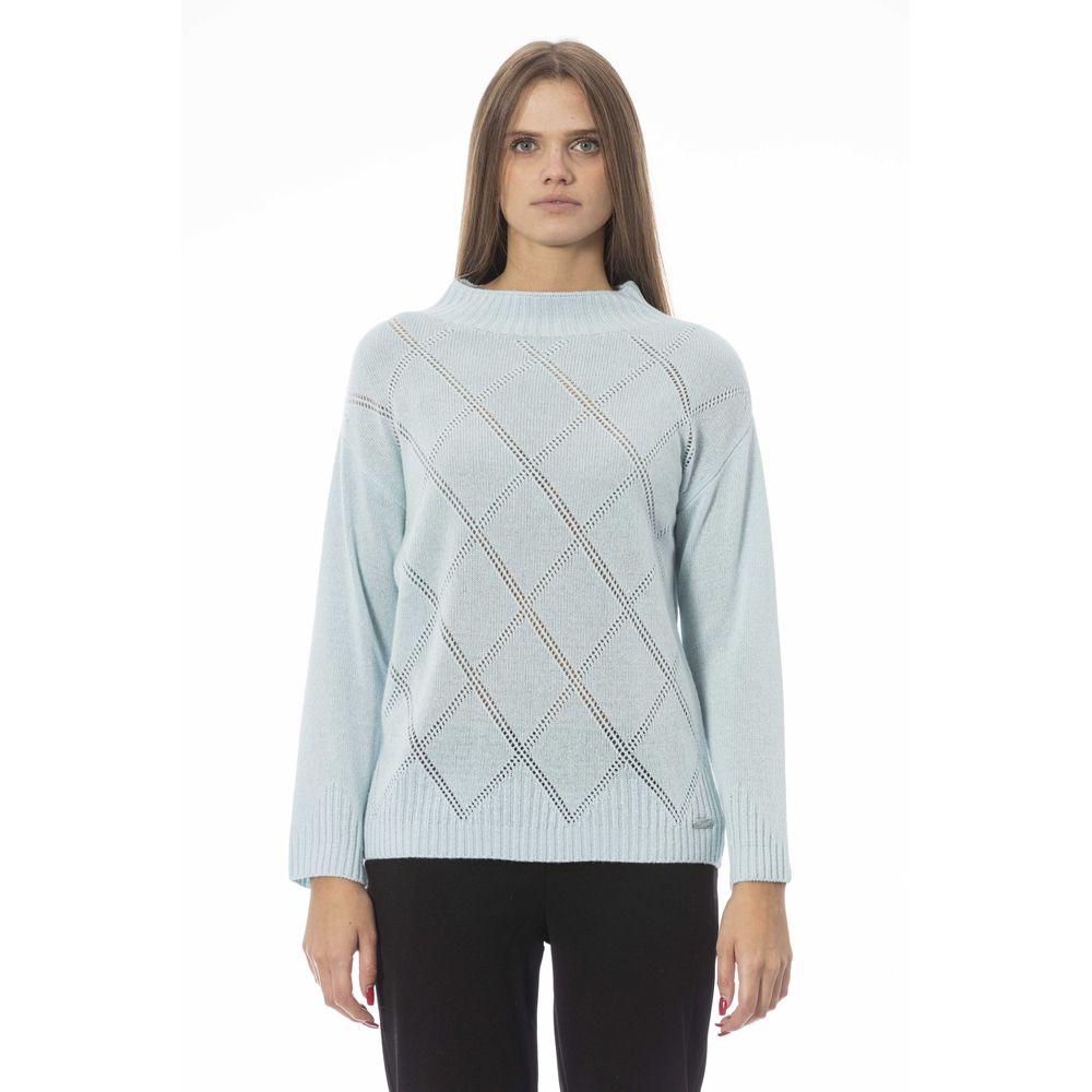 Pull femme en laine bleu clair Baldinini Trend