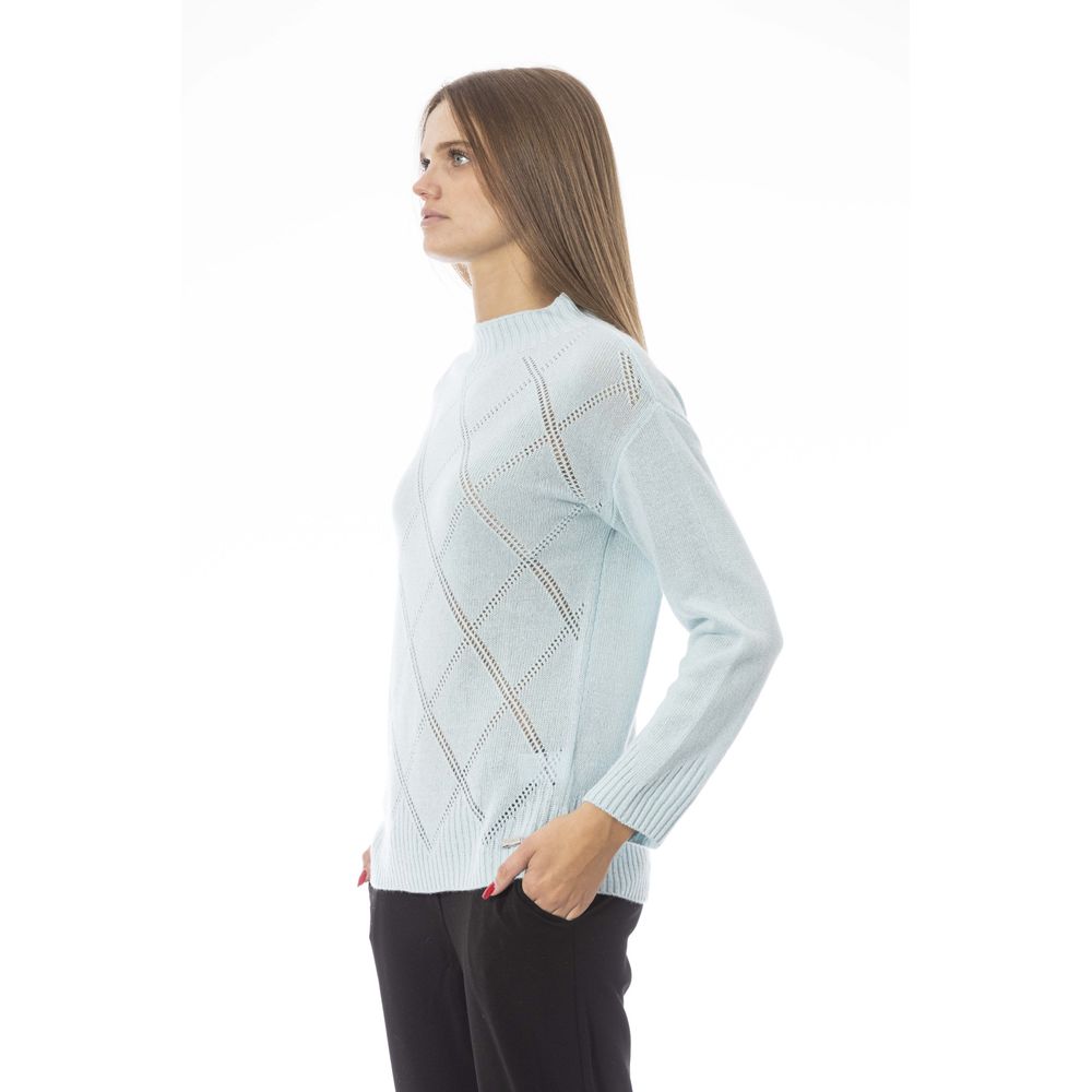 Pull femme en laine bleu clair Baldinini Trend