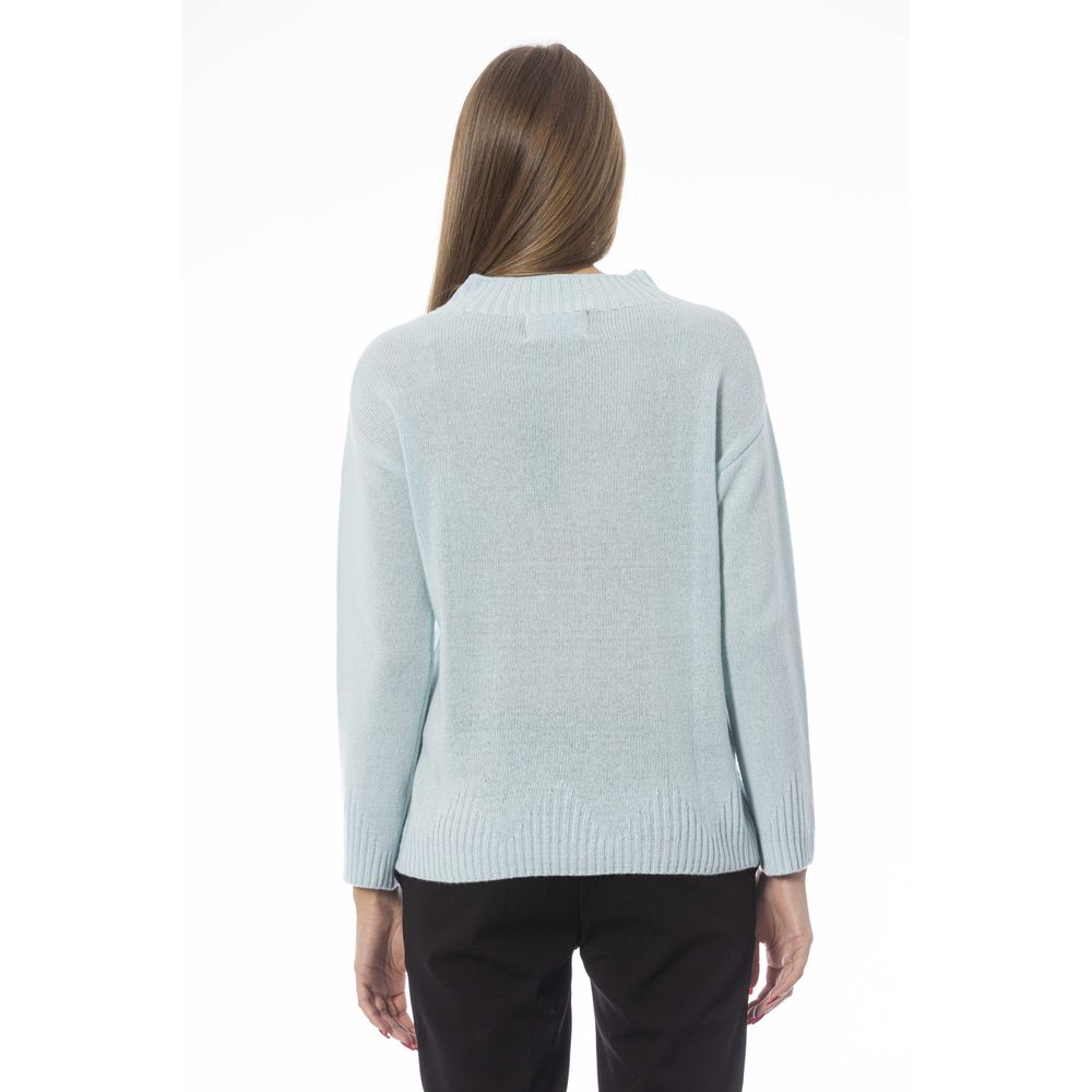 Pull femme en laine bleu clair Baldinini Trend