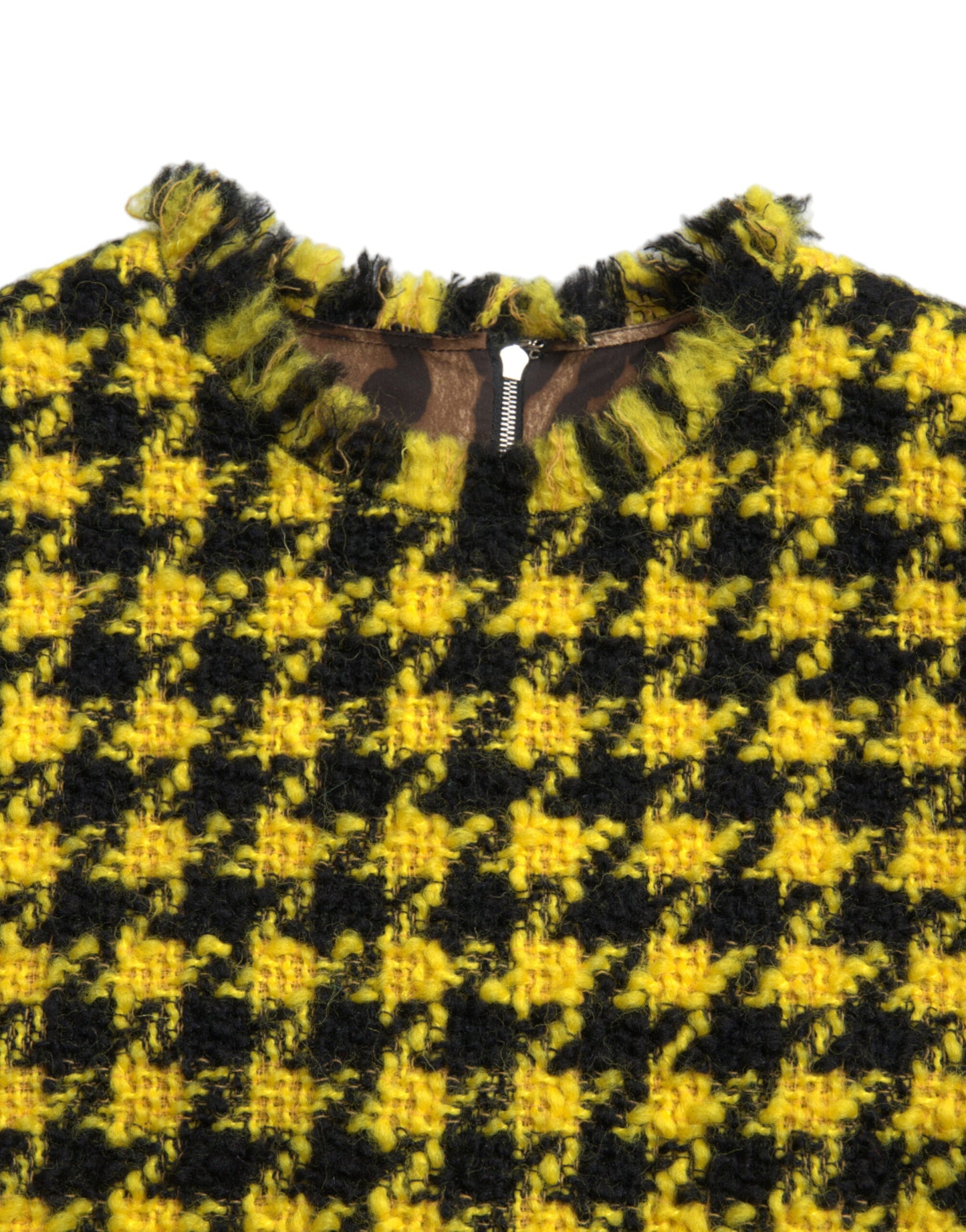 Robe courte Aline jaune sans manches à motif pied-de-poule Dolce & Gabbana