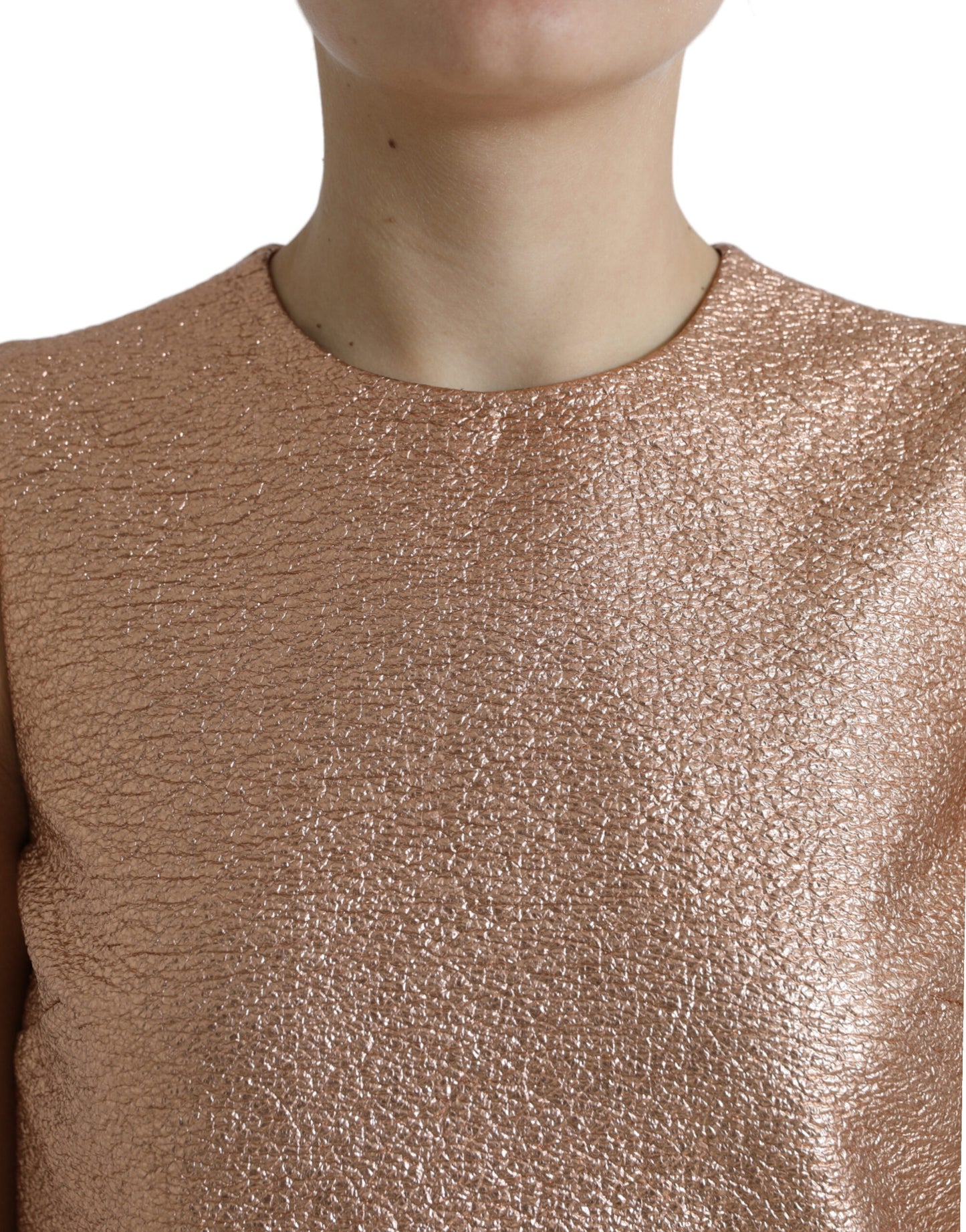Dolce & Gabbana – Ärmelloses Mini-Etuikleid aus Jacquard in Rosa
