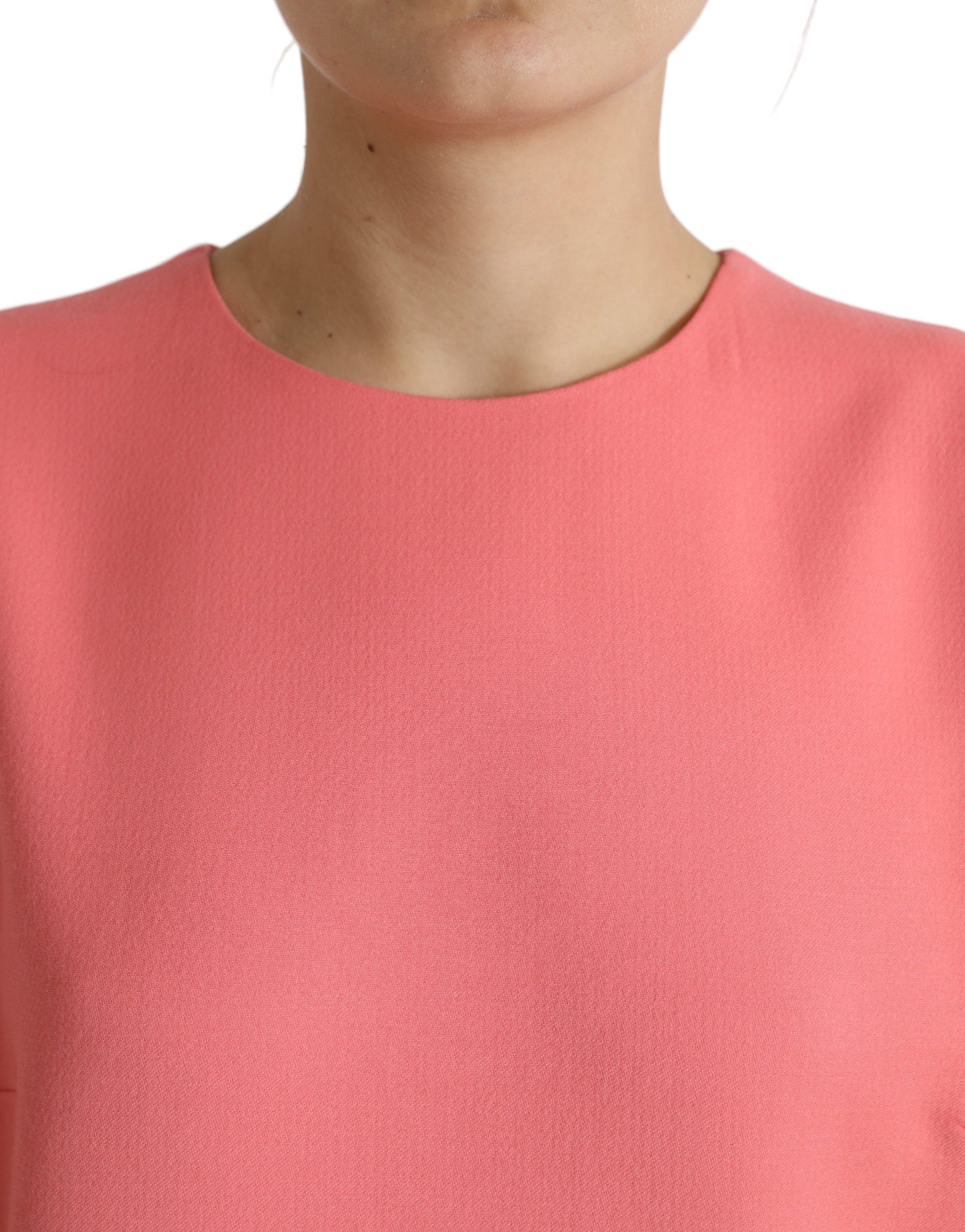 Mini-robe sans manches en laine vierge rose Dolce & Gabbana