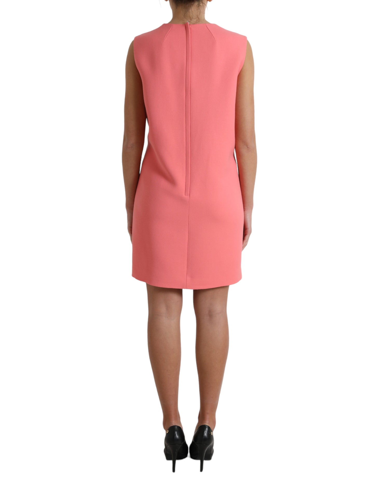 Mini-robe sans manches en laine vierge rose Dolce & Gabbana