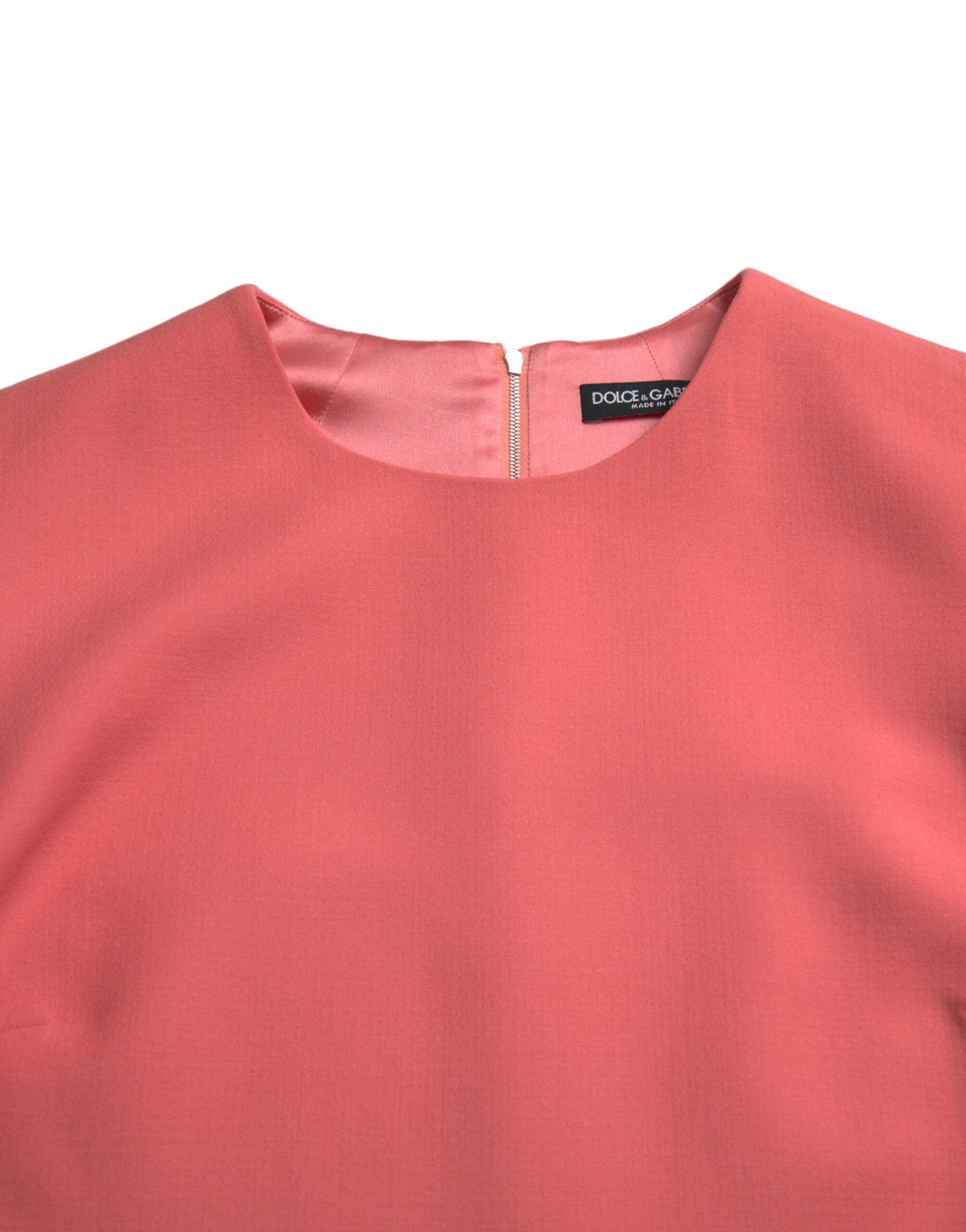 Mini-robe sans manches en laine vierge rose Dolce & Gabbana