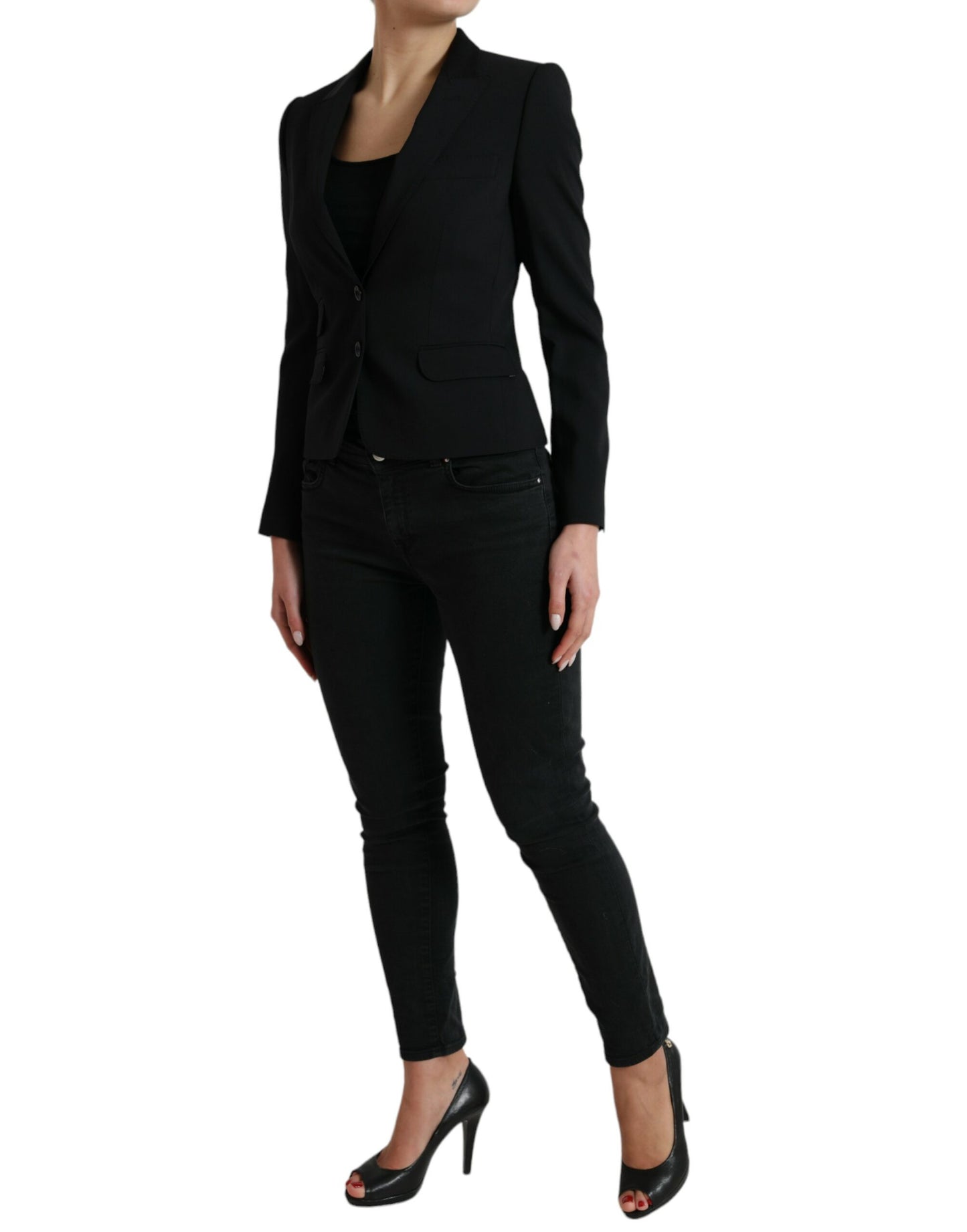 Dolce & Gabbana - Veste blazer simple boutonnage en laine noire