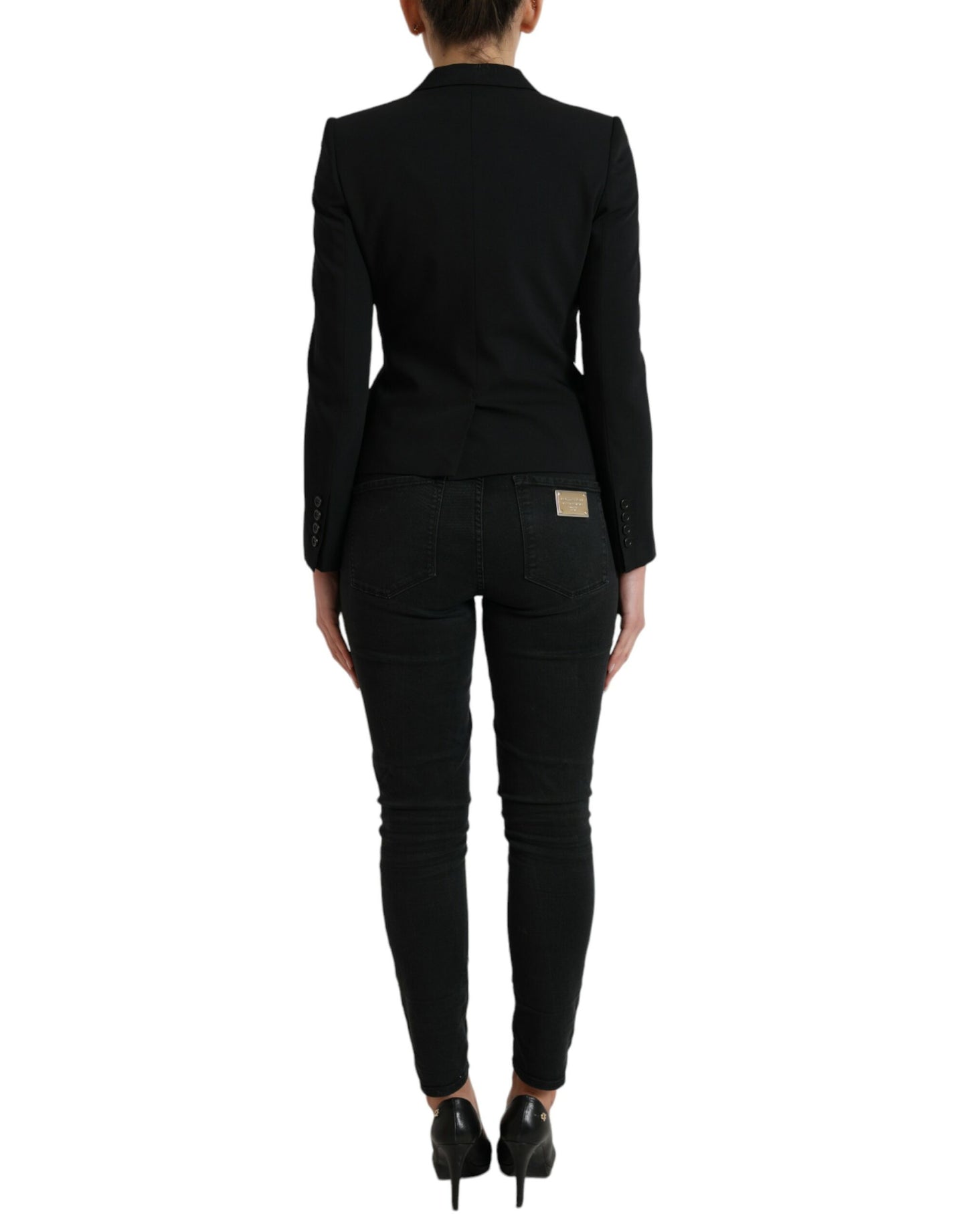 Dolce & Gabbana - Veste blazer simple boutonnage en laine noire