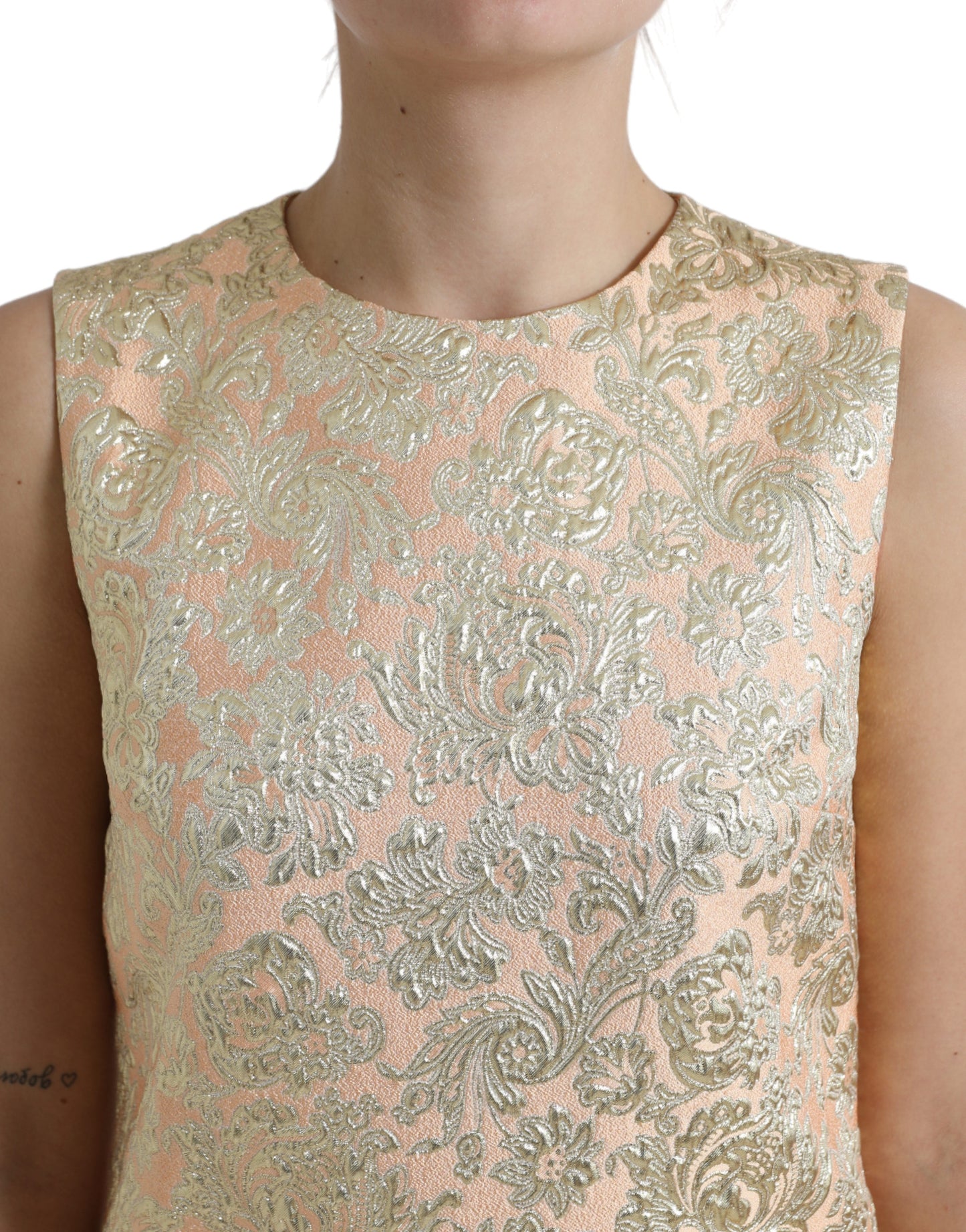 Dolce & Gabbana – A-Linien-Minikleid aus Jacquard mit Metallic-Blumenmuster