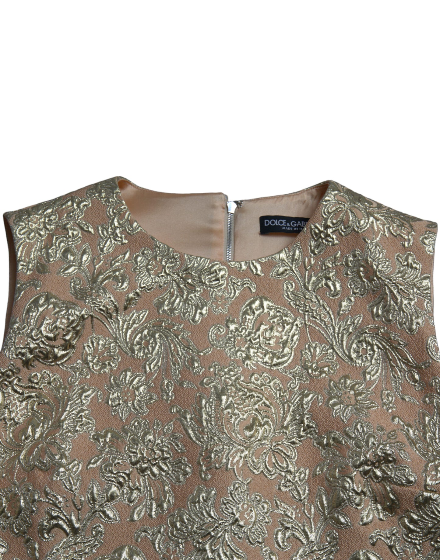 Dolce & Gabbana – A-Linien-Minikleid aus Jacquard mit Metallic-Blumenmuster