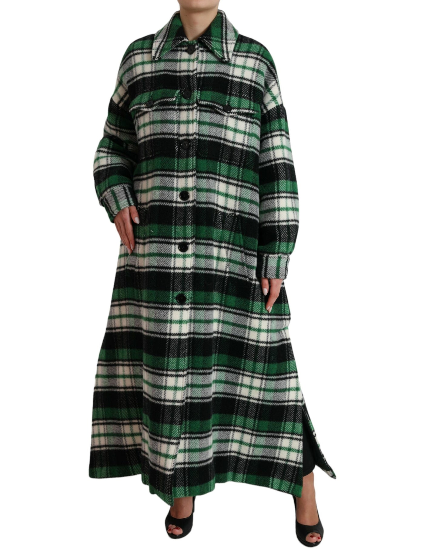 Dolce & Gabbana - Veste décontractée à manches longues et carreaux verts