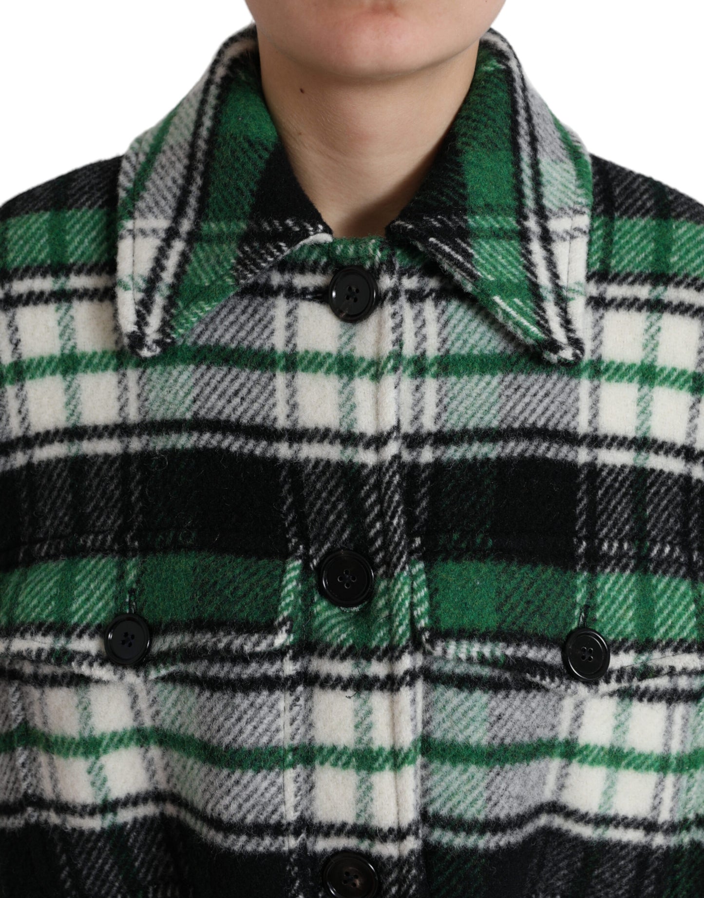 Dolce & Gabbana - Veste décontractée à manches longues et carreaux verts